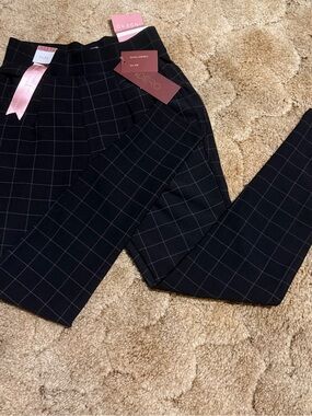 Indero Black Windowpane Dress Pants